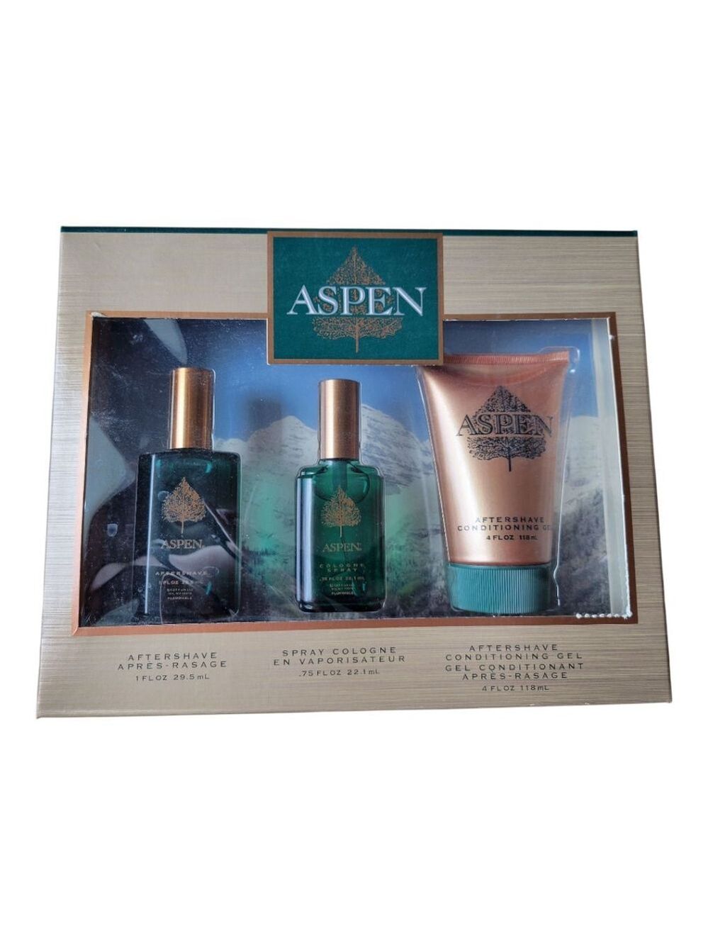Aspen Gold & Green Men's Grooming Gift Set